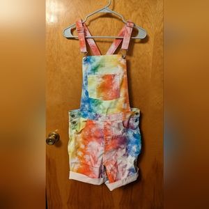 Rainbow Tie Dye Cotton Overalls